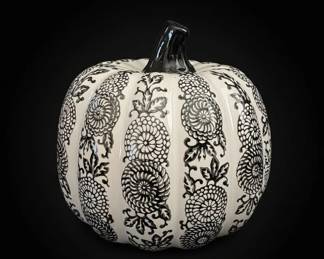 Black and White Ceramic Pumpkin