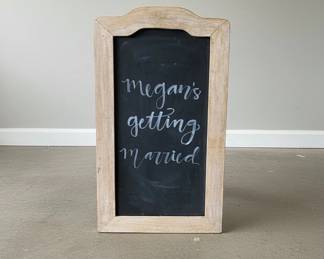 Rustic Distressed Wood Framed Chalkboard Wedding Sign