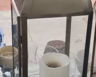 Large Metal Lantern with Glass Panels  West Elm