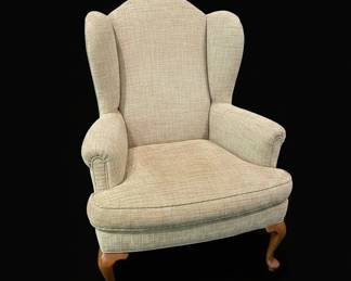 Queen Anne Style Wingback Armchair