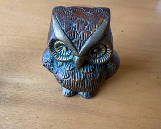 Vintage Bronze Owl Figurine
