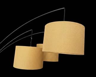 Adesso Trinity Arc Floor Lamp with Three Drum Shades second image