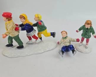 Department Crack The Whip Skaters Set of  The Original Snow Village