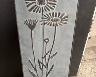 Embossed Metal Daisy and Dandelion Panel