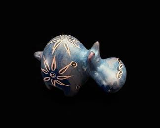 HandPainted Soapstone Hippo Figurine second image