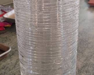 Clear Glass Ribbed Cylinder Vase