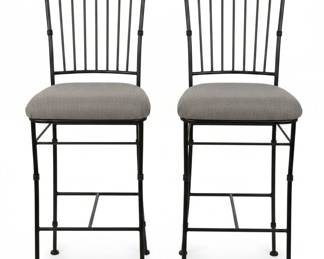 Charleston Forge Wrought Iron Bar Stools Set of 
