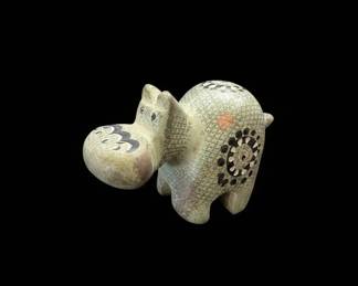 HandCarved Kenyan Soapstone Hippopotamus Figurine