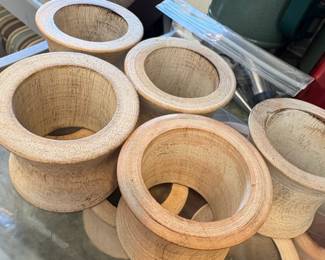 Set of Whitewashed Wooden Napkin Rings second image