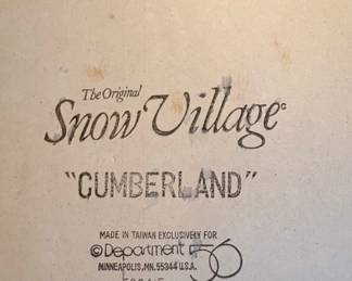 The Original Snow Village "Cumberland" Department 56 Ceramic House