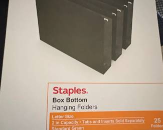 Staples Box Bottom Hanging Folders  Standard Green  Count