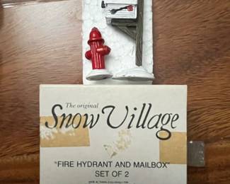 Department The Original Snow Village Fire Hydrant and Mailbox Set of
