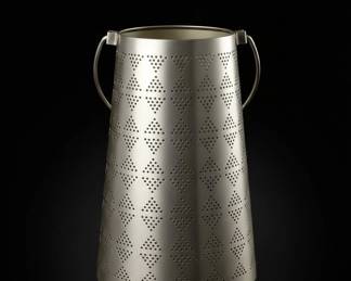 Perforated Metal Lantern or Vase Holder