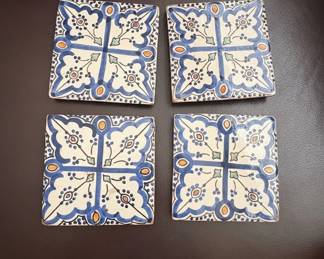 HandPainted Ceramic Coasters from Morocco