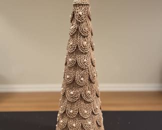 Woven Rope Christmas Tree Decoration with Beads