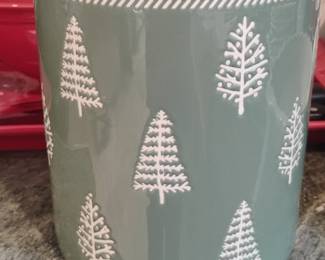 Ceramic Planter with White Trees