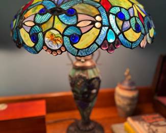 Tiffany-style stained glass lamp