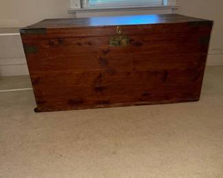 Antique Camphor Wood Campaign Trunk