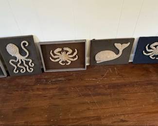 Nautical Marine Life Wall Art Collection  Set of
