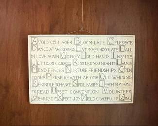 House Parts Inc. ABCs of Life White Marble Plaque