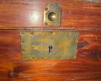 Antique Camphor Wood Campaign Trunk second image