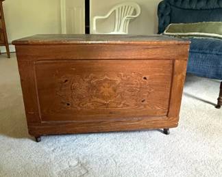 Antique Carved Oak Blanket Chest
