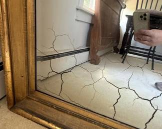 French Louis XVI Style Giltwood Mirror with Divided Glass fourth image
