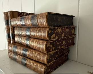 Set of Works of Thackeray LeatherBound Books