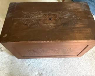 Antique Carved Oak Blanket Chest third image