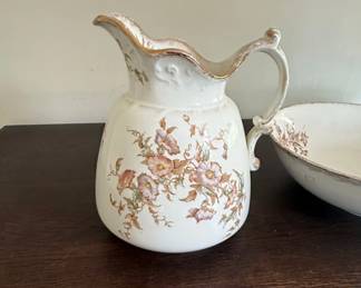 J. Maddock  Sons Lamberton Works Royal Porcelain Pitcher and Bowl Set