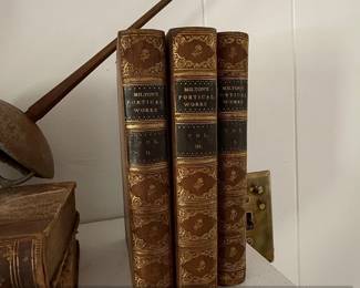 The Poetical Works of John Milton, Three Volumes, Leather Bound