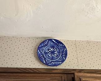 Moroccan Blue and White Ceramic Decorative Plate