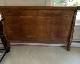 Vintage Wooden Sleigh Bed Headboard