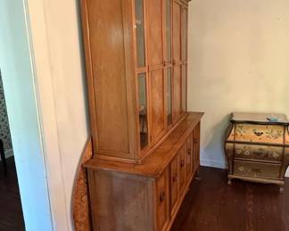 American of Martinsville MidCentury Modern Burl Wood China Cabinet and Buffet fourth image