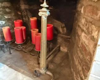 Ornate Fireplace Candelabra with Urn Finial