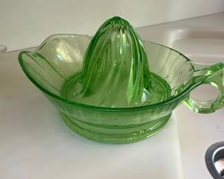 Green Uranium Glass Citrus Juicer Reamer second image
