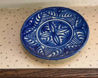 Blue and White HandPainted Talavera Decorative Plate