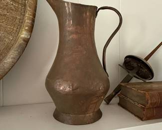 Antique Hand Hammered Copper Pitcher