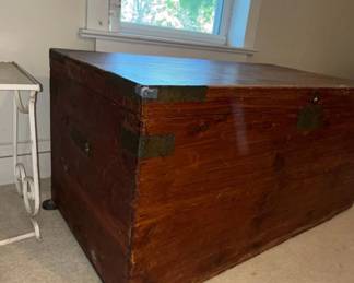 Antique Camphor Wood Campaign Trunk third image
