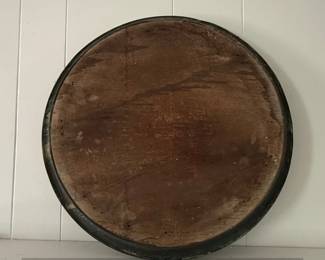 Antique Middle Eastern Brass Charger Plate with Embossed Design second image