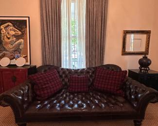 Ralph Lauren leather Chesterfield sofa