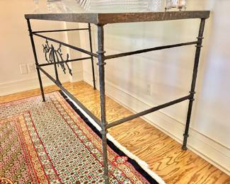 Custom Designed "Tree of Life" Console - Glass and Hand Forged Wrought Iron