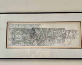 Artist's Proof Etching Titled "Street" by Harold Altman, Depicting a Bustling New York City Scene