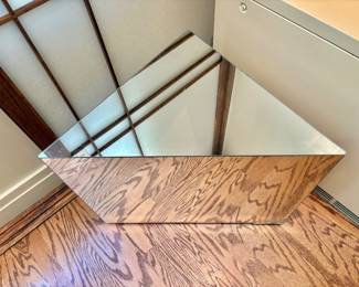 MCM Mirrored Triangle Accent Table