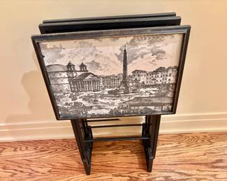 Artex TV Trays Featuring Piranesi-Style Prints