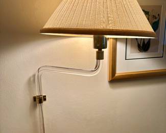 Pair of 1970s Peter Hamburger Lucite and Chrome Wall-Mounted Wall Sconces