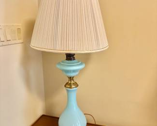 Pair of French Napoleon III Style Opaline Table Lamps