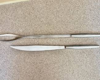 Kalmar Design Italy Modern Stainless Steel Vintage 2 Piece Carving Set