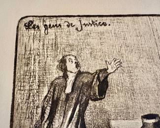 Satirical Print Titled Les Gens de Justice (The People of Justice) by Honoré Daumier