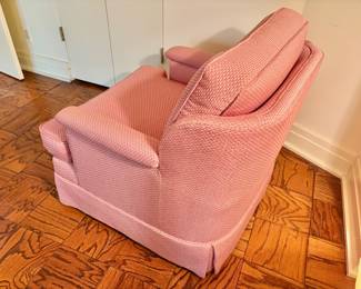 Custom Upholstered Club Chair with Curved Back